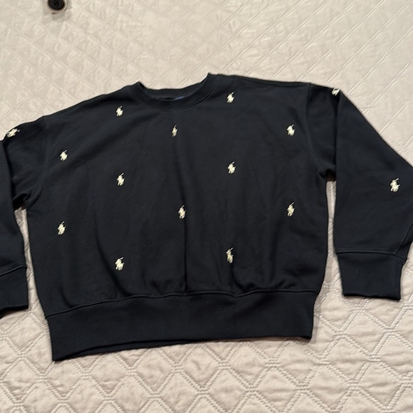 Big Girls Polo Pony Fleece Sweatshirt. - Picture 3 of 9